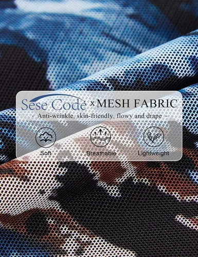Miniatura 4 de SeSe Code Blusas elegantes de malla para mujer, poncho fluido, camisas casuales elegantes