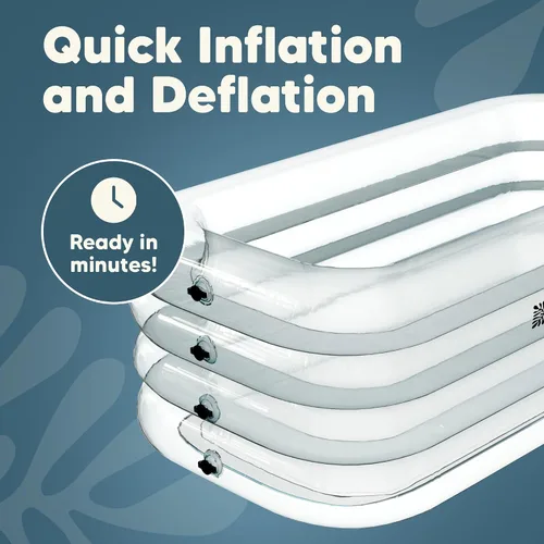 Miniatura 4 de Bañera hinchable de hielo - XL Transparente - Bañera de inmersión en hielo para terapia de agua fría - Bañera de inmersión fría portátil