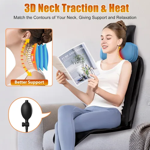 Miniatura 5 de Cojín de masaje Shiatsu, masajeador de espalda con calor para espalda completa, masajeador de asiento con soporte para el cuello, adecuado