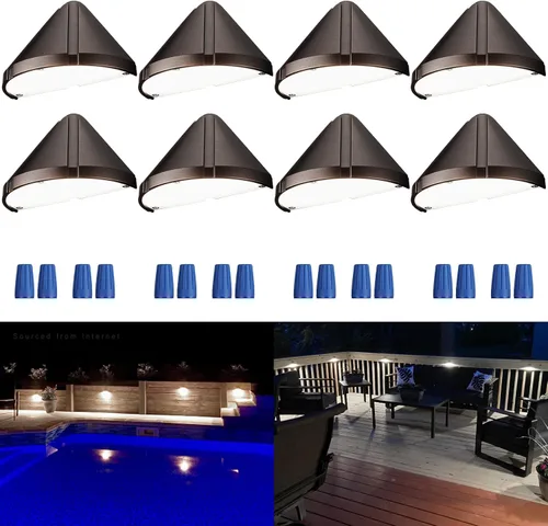 Miniatura 11 de LEONLITE Luces LED de cubierta de 5 W de bajo voltaje, luz de barandilla de escalera de 12 V, luz de valla de paisaje al aire libre, cable listado 5