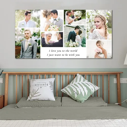 Miniatura 2 de LZIMU Lienzo de fotos de collage personalizado, arte de pared, lienzo de imágenes personalizadas, lienzo para decoración del hogar