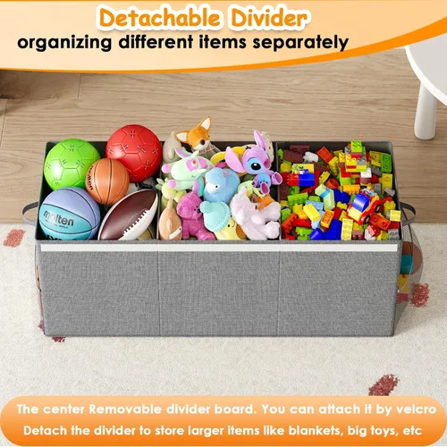 Miniatura 3 de Caja de Juguetes Extra Grande con Tapa, Organizador de Almacenamiento de Juguetes para Niños y Niñas, Cesta Grande de Juguetes Caja de Extra Grande