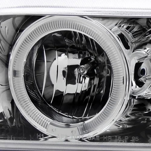 Miniatura 7 de SPEC-D TUNING Faros delanteros LED de doble ángel con proyector, cromados, compatibles con modelos BMW E39 5-Series 1996-2003 sin faros OE de xenón