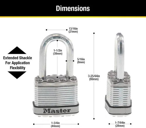Miniatura 6 de Master Lock M1XDLF Magnum - Candado resistente con llave, 1 paquete