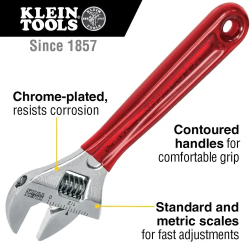 Miniatura 2 de Klein Tools 507-10 llave inglesa ajustable de capacidad extra, 10 pulgadas