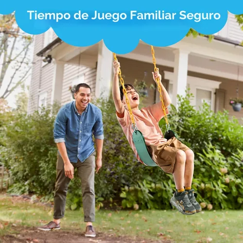 Miniatura 7 de TURFEE Juego de 3 columpios surtidos, incluye 1 barra de trapecio de anillos de gimnasio y 2 columpios con cadena recubierta de plástico, accesorios