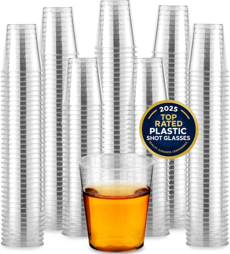Miniatura 9 de Stock Your Home Vasos de chupito de 2 onzas – 250 mini vasos de chupito de plástico (2 onzas) vasos desechables transparentes para chupitos