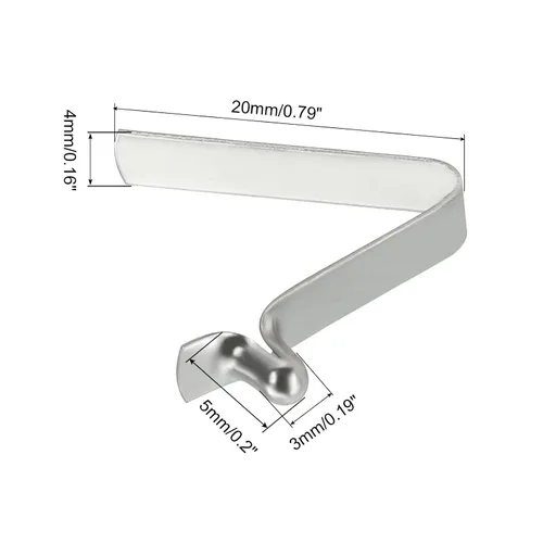 Miniatura 2 de PATIKIL Broches de paleta de kayak de 0.197 x 0.118 in, paquete de 6 clips de acero en forma de V de un solo pasador, clips de resorte, tubo