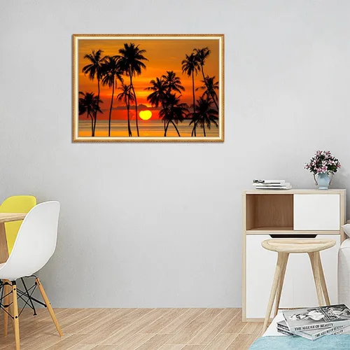 Miniatura 3 de Kits de pintura de diamantes de paisaje para adultos y principiantes, kits de pintura de puntos de diamante al atardecer, pintura de gemas 5D