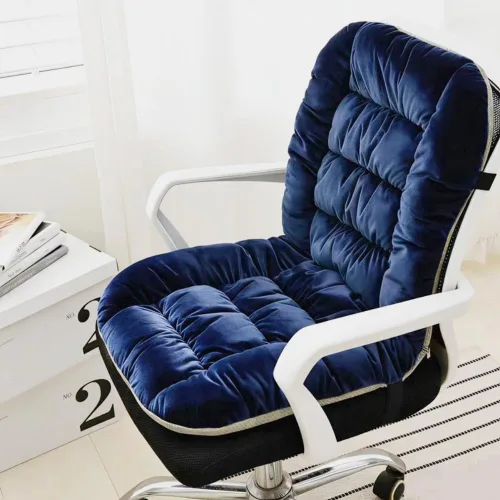 Miniatura 9 de Cojín para Silla de Escritorio con Asiento Suave y Respaldo, 90x50cm Gris claro