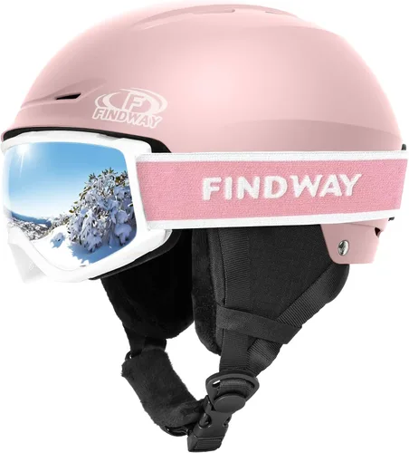 Miniatura 15 de Findway - Juego de Casco de Esquí, Casco de Snowboard con Gafas para Adultos [A Prueba de Golpes] Casco de Deportes de Nieve Seguro y Duradero