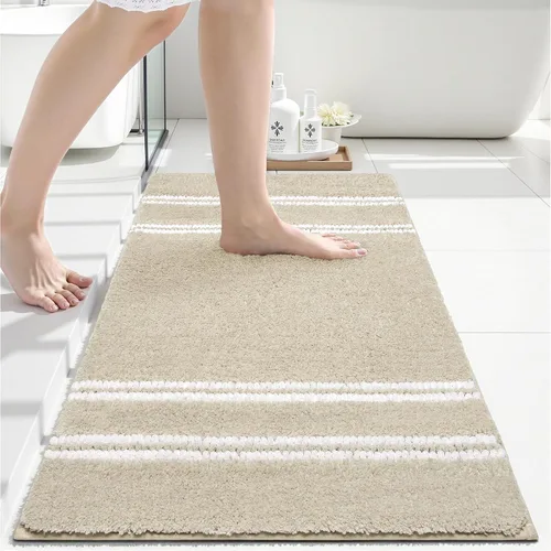Miniatura 7 de Alfombras de baño antideslizantes, lavables, de 24 x 17 pulgadas, ultra suaves, súper absorbentes, para suelo de baño, alfombra de baño de chenilla