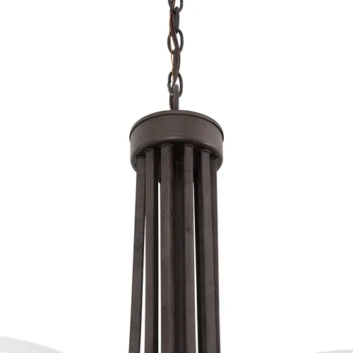 Miniatura 8 de Yosemite Home Decor 98339-6+3DB Sequoia - Lámpara de araña con pantalla de alabastro esmerilado, 9 luces, marrón oscuro