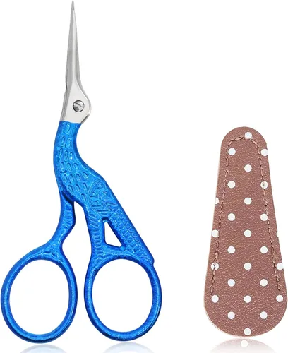Miniatura 11 de BIHRTC - Tijeras de crochet de 4.5 pulgadas con estuche, tijeras de bordar de acero inoxidable, afiladas para manualidades, costura, hilo, Celadon