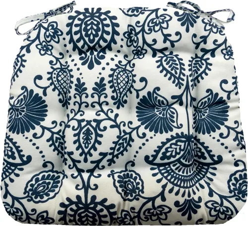 Miniatura 41 de Barnett Home Decor Cojines de Silla de Mimbre para Interiores y Exteriores - Azul Boutique Floral Tamaño Grande para Silla de Patio 19 x 19