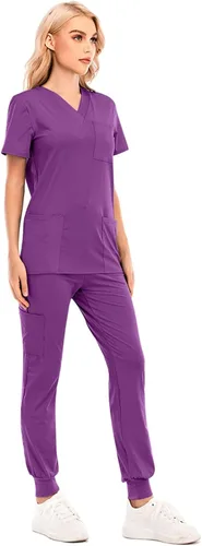 Miniatura 3 de Conjunto de uniformes médicos para mujer, conjunto de uniforme de enfermera, conjunto de trabajo al aire libre, conjunto de ropa quirúrgica elástica