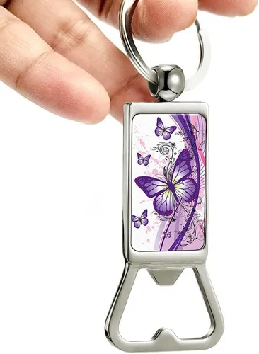 Miniatura 4 de WIRESTER Llavero de metal para abrebotellas, abridor de botellas de cerveza, llavero para cocina, bar, restaurante, fácil de transportar, mariposa