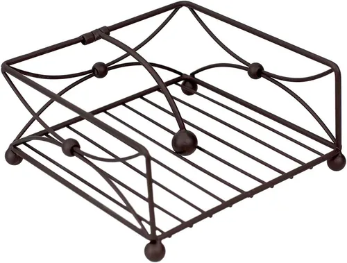 Miniatura 3 de Home Basics Arbor Collection - Servilletero rústico plano de acero con brazo giratorio pesado, dispensador de almacenamiento para encimera