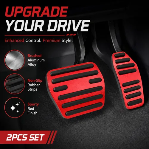 Miniatura 6 de Accesorios interiores personalizados para Nissan Sentra 2020 2021 2022, cubiertas de pedal de acelerador de gas de aleación de aluminio, Rojo