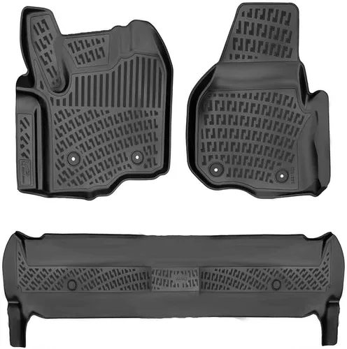 RizLiner Alfombrillas para piso 2012-2016 Ford F-250/F-350/F-450/F-550 SuperCrew, de ajuste personalizado, de goma, 3D, para todos los climas,