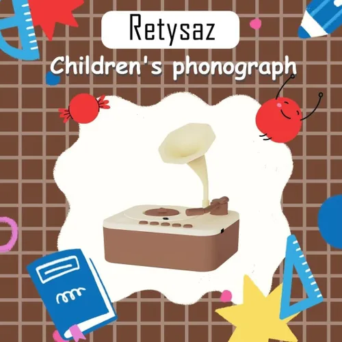 Miniatura 2 de Retysaz Fonógrafo para niños con 96 tarjetas, reproductor de música de cuentos para niños de 3 a 12 años, juguete sensorial musical para niños