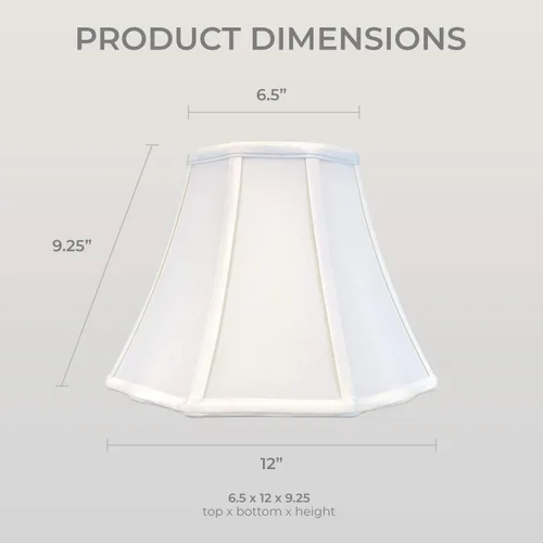 Miniatura 3 de Royal Designs, Inc. BSO-701-12WH Pantalla de lámpara básica festoneada con fondo acampanado para esquina exterior, 6.5 x 12 x 9.25 pulgadas, blanco