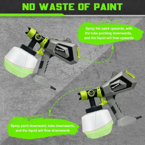Miniatura 4 de Pulverizador de pintura para pintura de casa, 700 W de potencia de pintura y pulverizadores HVLP con 4 boquillas de cobre y 3 patrones