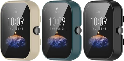 Miniatura 9 de Funda de reloj compatible con Amazfit Bip 3 Pro/Bip 3 Watch, protector de pantalla completa, carcasa rígida de policarbonato duro, carcasa completa