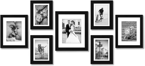 Miniatura 23 de Americanflat Juego de 10 marcos de fotos con vidrio inastillable, juego de marcos de pared para galería con dos marcos de 8 x 10, cuatro de 5 x 7