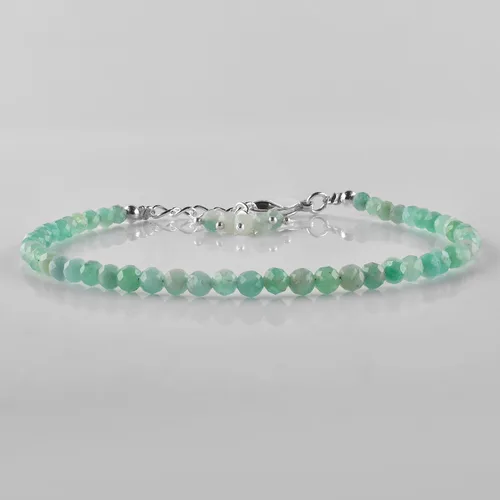 Miniatura 26 de Natural Gemstone Micro Round Beads Dainty Choker Bangle Bracelet, Handmade Jewelry for Women, Healing Chakra Crystals Silver Plated Chain 8 inch