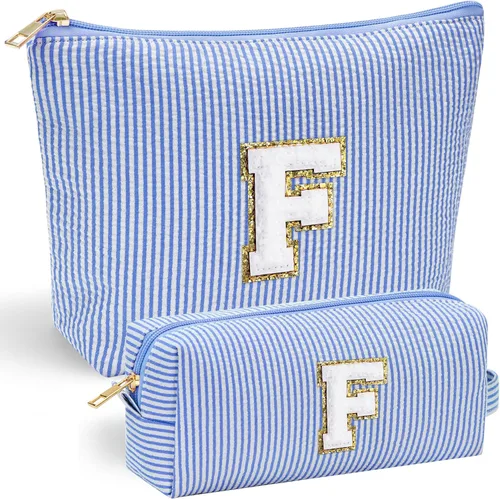 Miniatura 95 de YOOLIFE Regalos del Día de la Madre para mujeres, bolsa de maquillaje con inicial, bolsa de cosméticos, bolsa de maquillaje de viaje, regalos Rosado