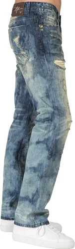 Miniatura 3 de Level 7 - Vaqueros de mezclilla para hombre, delgados, rectos, hechos a mano, lavado artesanal