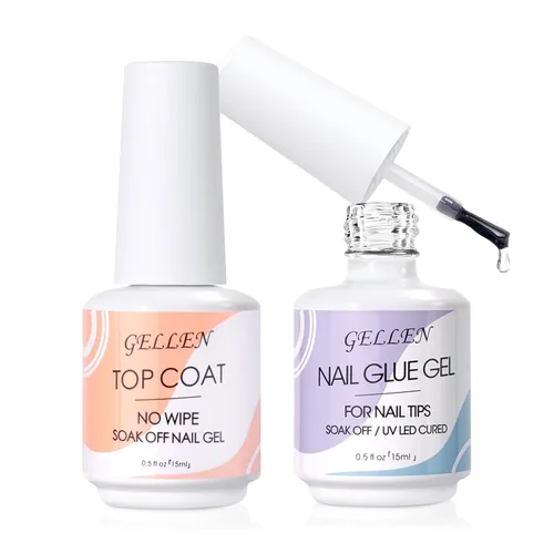 Miniatura 21 de GELLEN - Juego de capa base y capa superior de gel para uñas, 2 piezas de 18 ml, capa superior y base de gel de uñas de alta calidad, no necesita