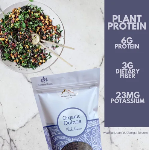 Miniatura 4 de Andean Foods Organic Quinoa negra de alta calidad, superalimento, sin OMG, sin gluten, vegano, 1 libra, 16 onzas Negro