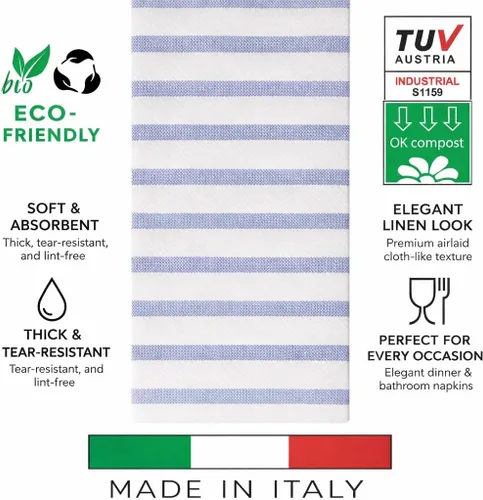 Miniatura 5 de Toallas desechables hechas en Italia para invitados con tacto de lino, servilletas de baño de alta calidad, suaves y absorbentes, elegantes