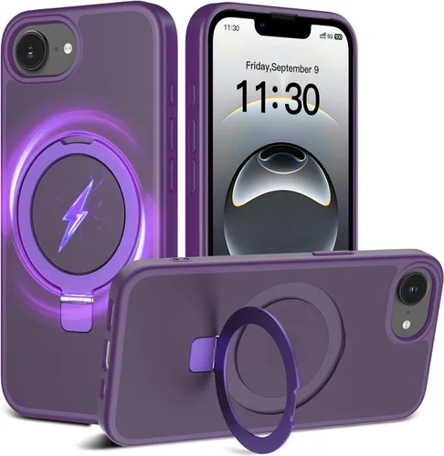 Miniatura 34 de Funda con soporte ultra magnético para iPhone 17 Pro Max [protección militar contra caídas] [compatible con MagSafe] a prueba de golpes, translúcida