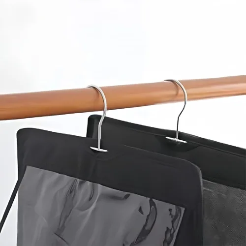 Miniatura 3 de HAN SHENG Organizador transparente para bolsos y bolsos, con 6 bolsillos, almacenamiento para colgar bolsas, estante colgante que ahorra espacio