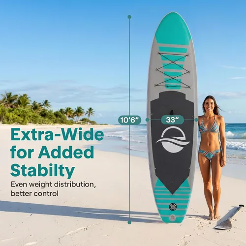 Miniatura 3 de SereneLife Tabla de remo inflable de 10 pies 6 pulgadas con accesorios de SUP de alta calidad, diseño estable de 32 pulgadas de ancho