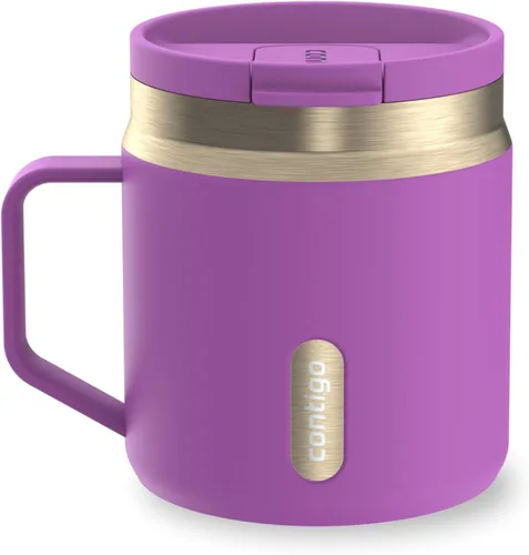 Miniatura 16 de Contigo SnapSeal - Botella de agua de acero inoxidable de 14 onzas con aislamiento al vacío con tapa de cierre automático a prueba de fugas