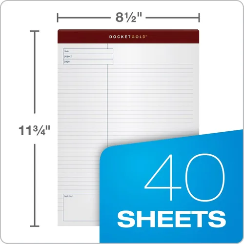 Miniatura 4 de Tops Docket Gold 77102 bloc de notas para planificar proyectos, 8.5 x 11.75 pulgadas, perforado, color blanco, regla de proyecto, 40 hojas por bloc