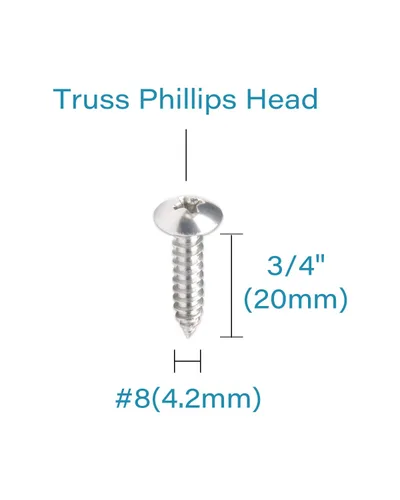 Miniatura 3 de IMScrews 200 tornillos para madera con cabeza Phillips inoxidable 304 de truss #8 x 3/4 "(20mm)