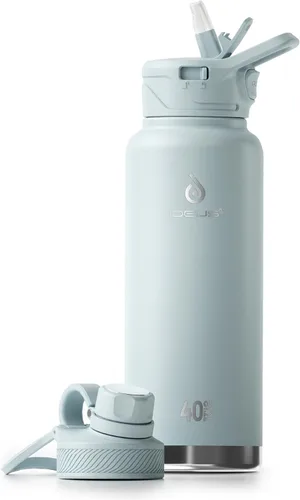 Miniatura 57 de IDEUS Botella de agua aislada de 12 onzas, botella de agua aislada de acero inoxidable para la escuela, botellas aisladas con pajitas a prueba