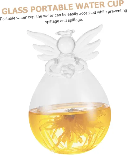 Miniatura 4 de Vaso de cristal de jugo de ángel Botella de agua de vidrio Contenedor de agua transparente Vaso para beber Taza de leche decorativa Taza de agua