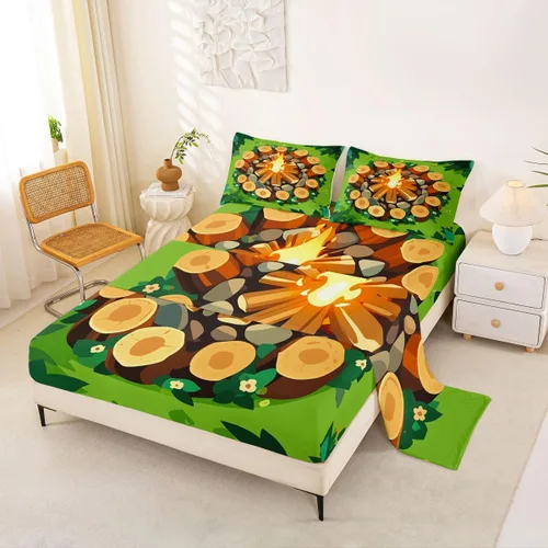 Miniatura 31 de Erosebridal American Flag Bed Sheets Twin Army Green Camo Deep Pocket Fitted Sheet for Kids Boys Girls Bear Claw Hunting Theme Bedding Set Camoflage