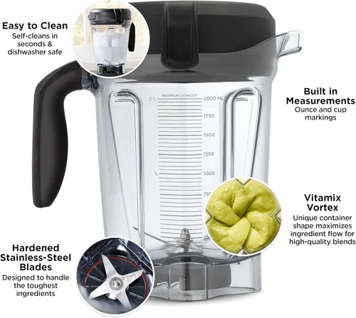 Miniatura 3 de Vitamix Recipiente, 64 onzas. De perfil bajo, transparente
