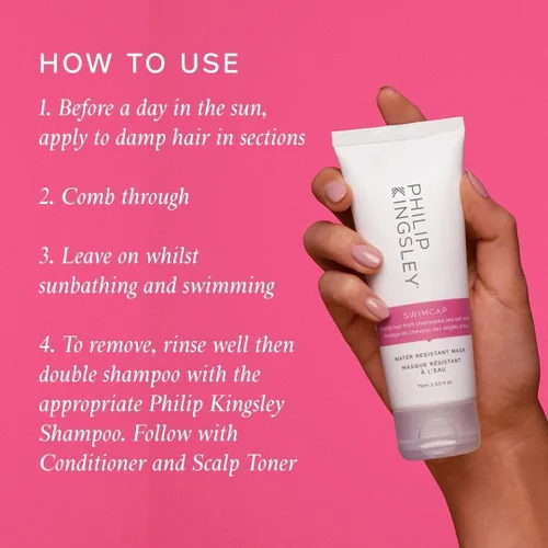 Miniatura 6 de PHILIP KINGSLEY Swimcap - Máscara resistente al agua, protección para el cabello antes de nadar, protege y protege el cabello de piscinas cloradas