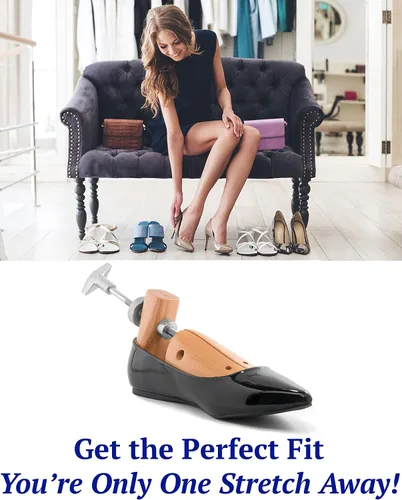 Miniatura 2 de HOUNDSBAY Bulldog - Camillador profesional de madera de 2 vías para mujer, ampliador de zapatos y expansor para mujeres con pies anchos, Natural