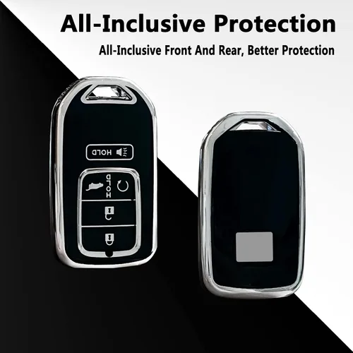 Miniatura 3 de Funda para llavero ShuDay Compatible con Honda Accord Civic Cr-V Hr-V Fit Odyssey Jed Crosstour Crider Accesorios (Negro)