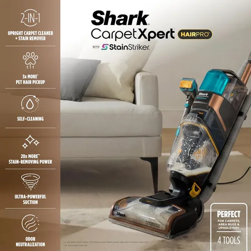 Miniatura 2 de Shark CarpetXpert HairPro con StainStriker, Limpiadora vertical de alfombras, alfombras de área y tapicería, perfecta para mascotas y eliminación
