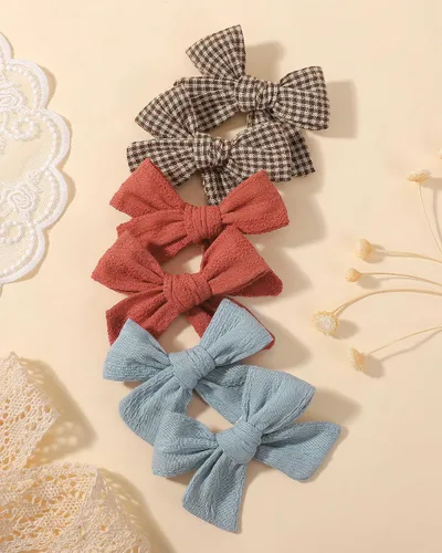 Miniatura 4 de doboi 20 pinzas de lino para el pelo para bebés, accesorios para bebés, bebés, niños pequeños en pares Flower Bows